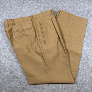 Emidio Tucci Pants Mens 34x31 Brown Wool Blend Dress Slacks Pleated Classic